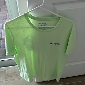 Columbia Light Green Crewneck Tee with Navy Logo